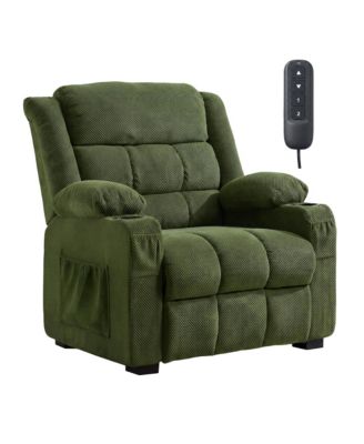 Oversized Power Recliner Chair, Electric Chair 6 Grid Backrest, Usb Port, Side Pockets, Adjustable Footrest, Home Theater Living Room