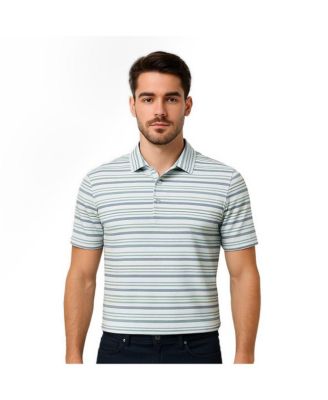 Men's Links Short-Sleeve Striped 4-Way Stretch Polo Shirt