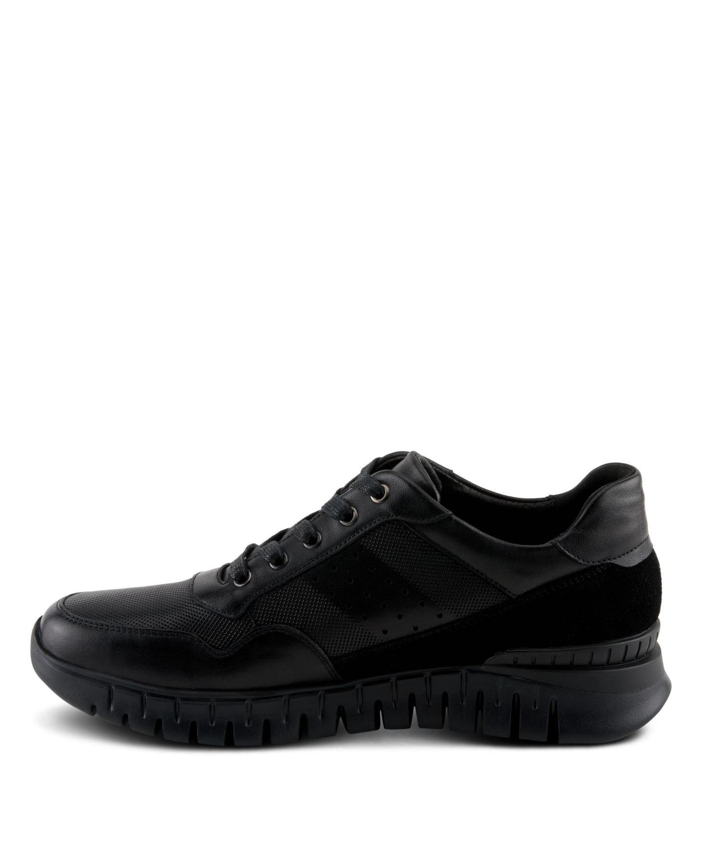 Мужские кроссовки Spring Step Alton Leather and Suede Sneakers with Removable Insoles, цвет: Чёрный — фото 3