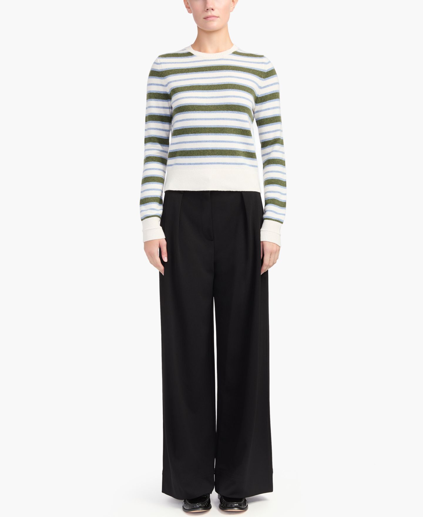 Женские брюки Derek Lam 10 Crosby Rowe High-Waisted Wide-Leg, цвет: Чёрный — фото 2