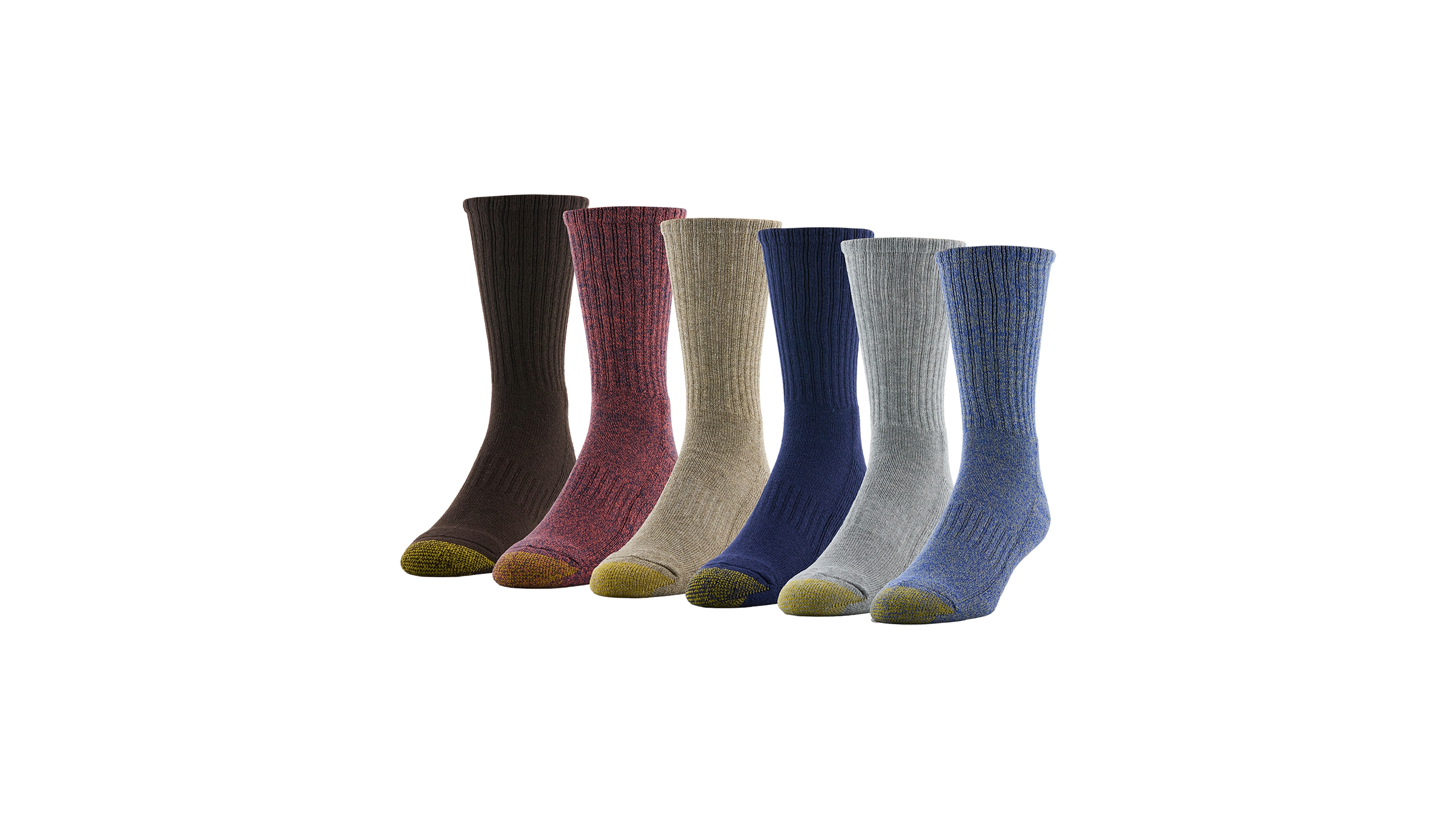 Gold Toe Men's 6-Pack Kensington Reinforced Toe Short Crew Socks