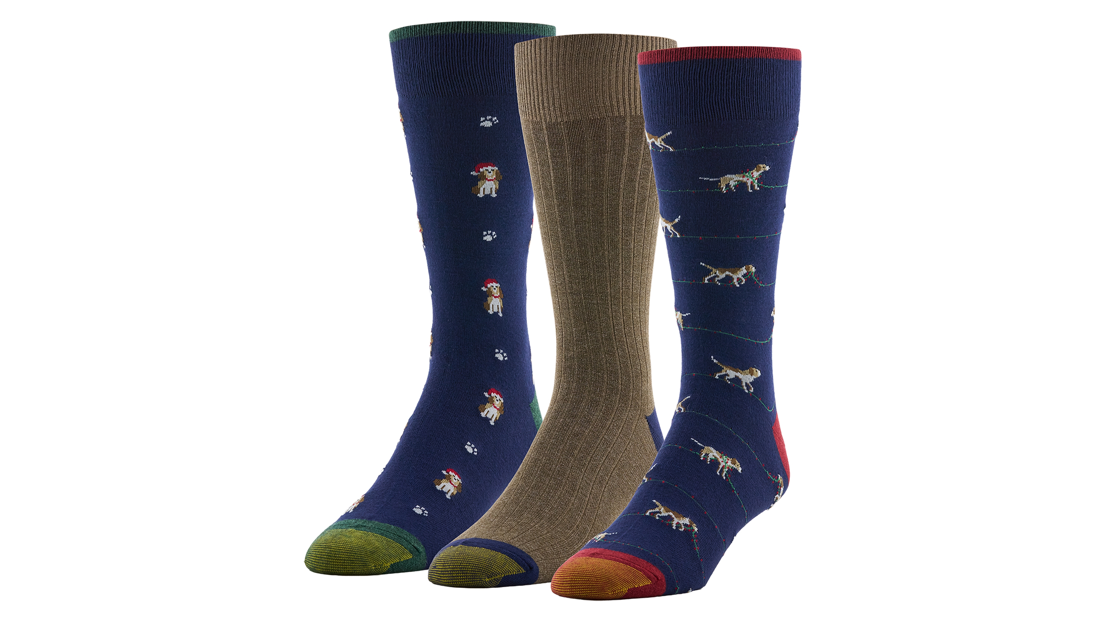 Gold Toe Men's Holiday Hound Crew Socks, 3-Pack