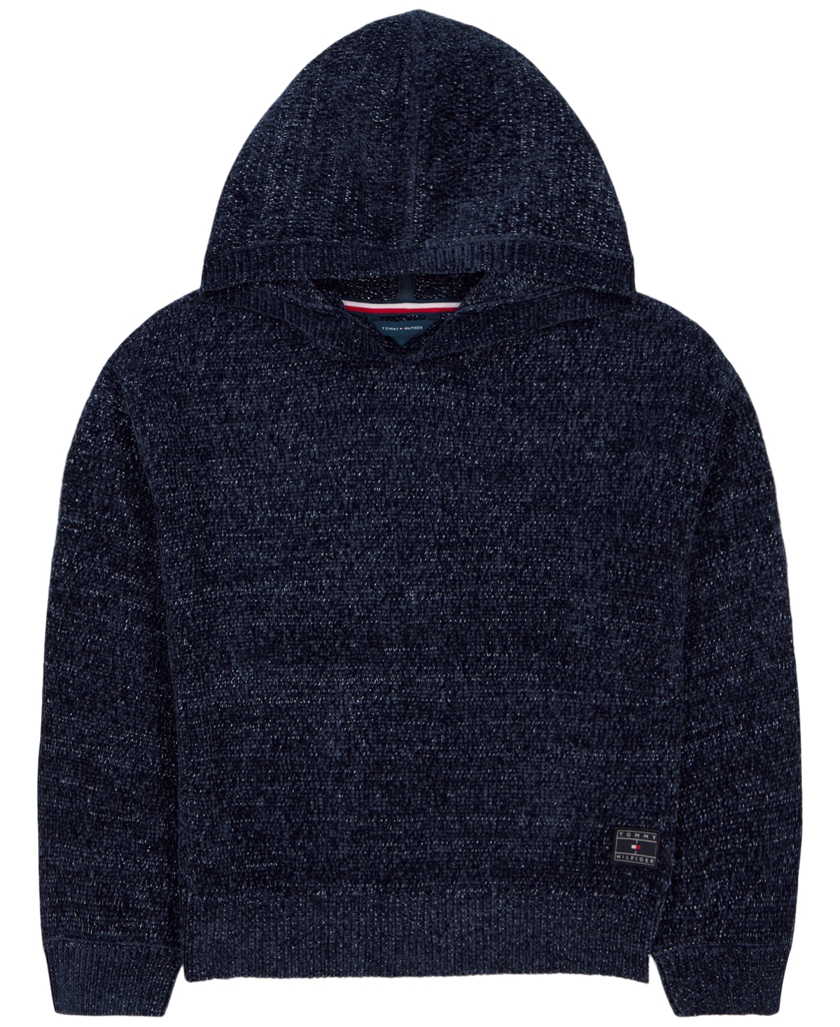 Tommy Hilfiger Girls' 7-16 Chenille Pullover Long-Sleeve Hoodie - Navy Blazer