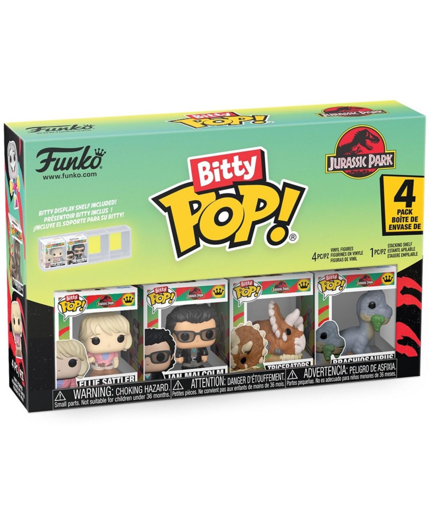 Детские фигурки Funko Bitty Pop! Jurassic Park - Triceratops 4-Pack Vinyl Figures, Ages 3+, цвет: Open Miscellaneous — фото 2