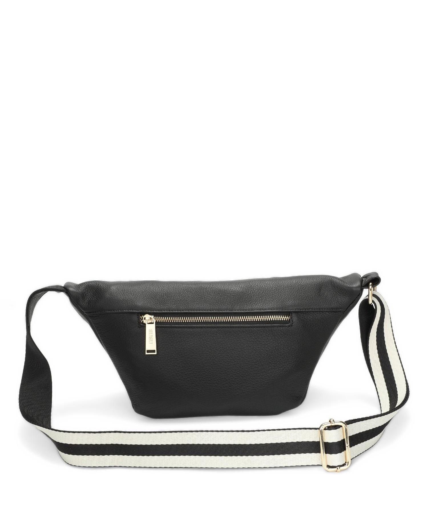 Dash Genuine Leather Crossbody Chest Bag, Sling Bag, Fanny Pack, Waist Bag, Belt Bag, Travel Purse with Adjustable Guitar Strap and Zip Pockets