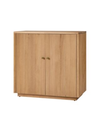 Martha Modern 32.6 Inch With 2 Door Solid Wood Fluted Accent Cabinet