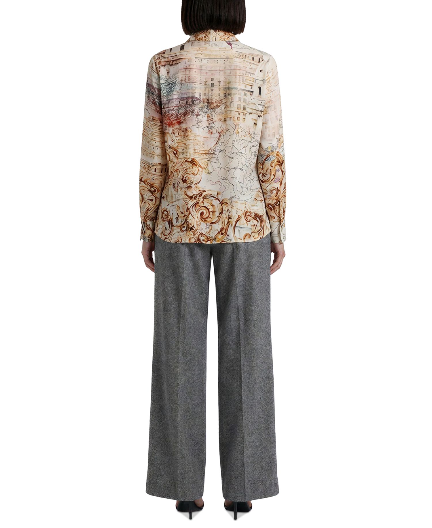 Women's The Madeline Silk-Blend Printed Long-Sleeve Print Blouse