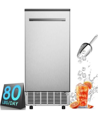 Under Counter Ice Maker, 80 Lbs Day, 24 Lbs Storage, Self-Cleaning
