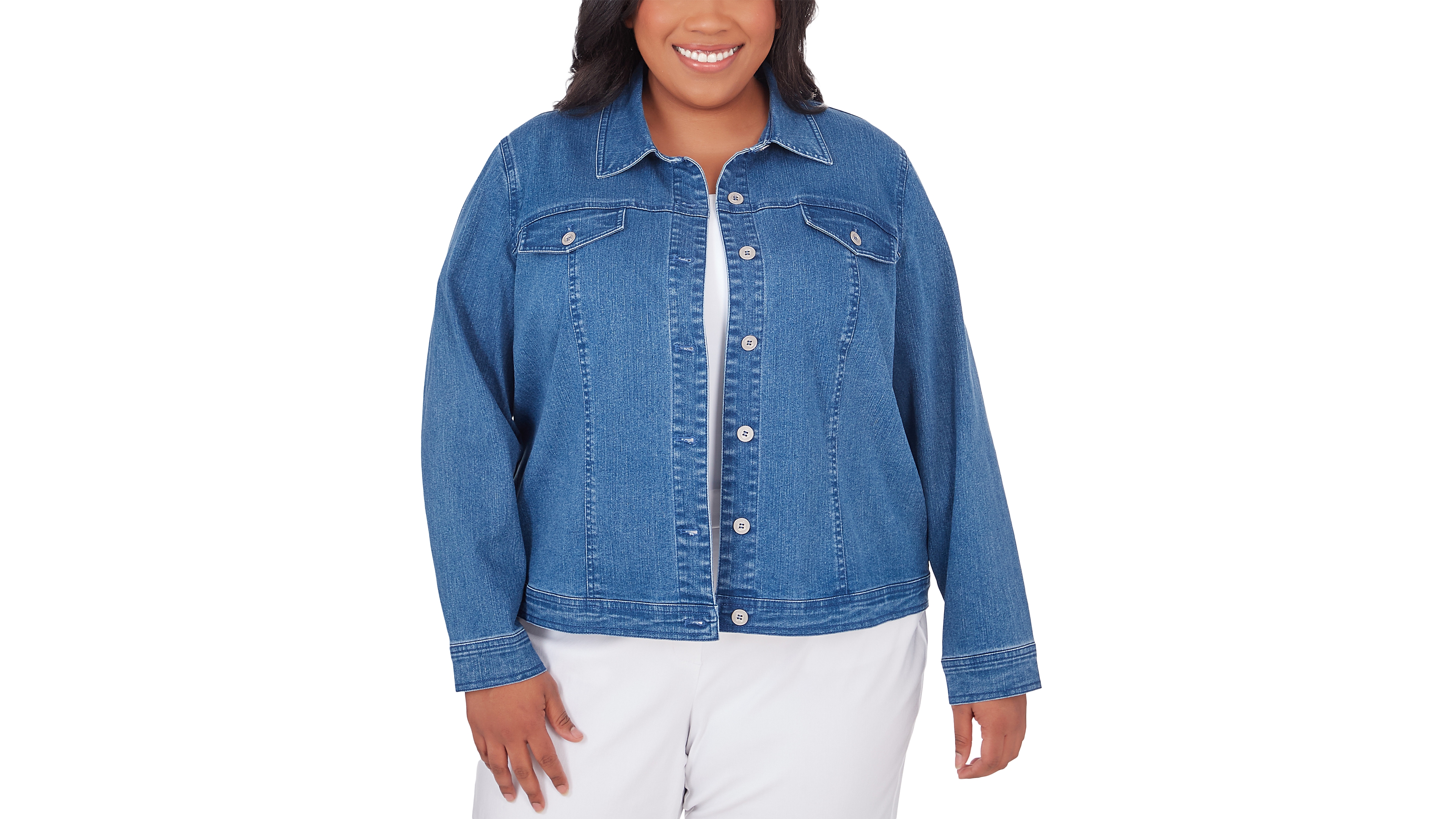 Alfred Dunner Plus Fit Denim Jacket