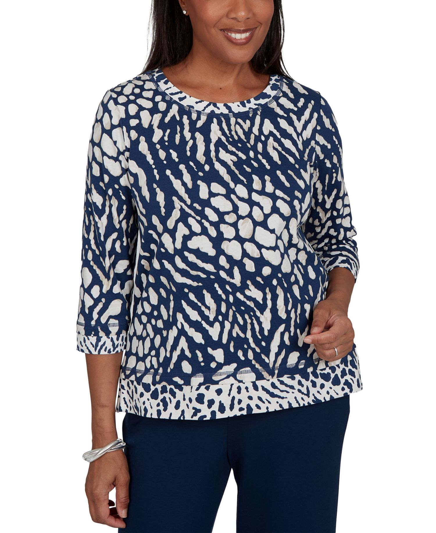 Women's Print 3/4-Sleeve T-Shirt
