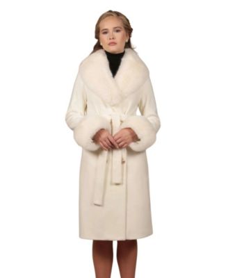 Women's Marlene Faux Fur Collar Wool Blend Coat