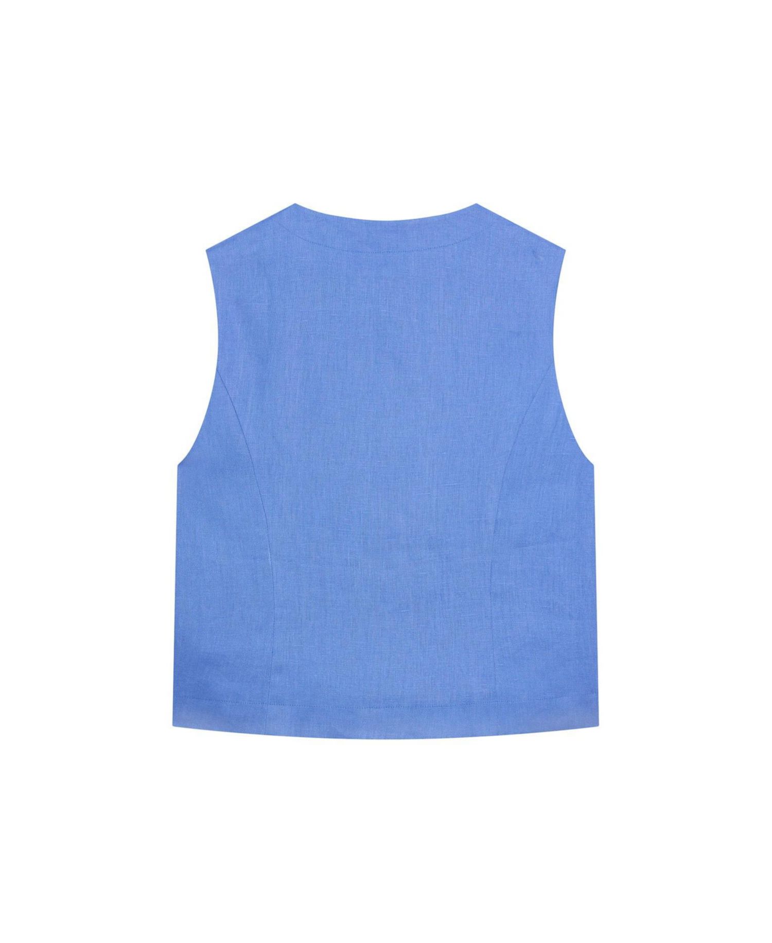 Women's Sleeveless Military-Inspired Linen Top