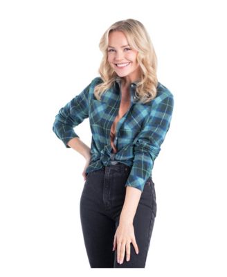 Plus Size Cottage Escape Plaid Flannel Shirt