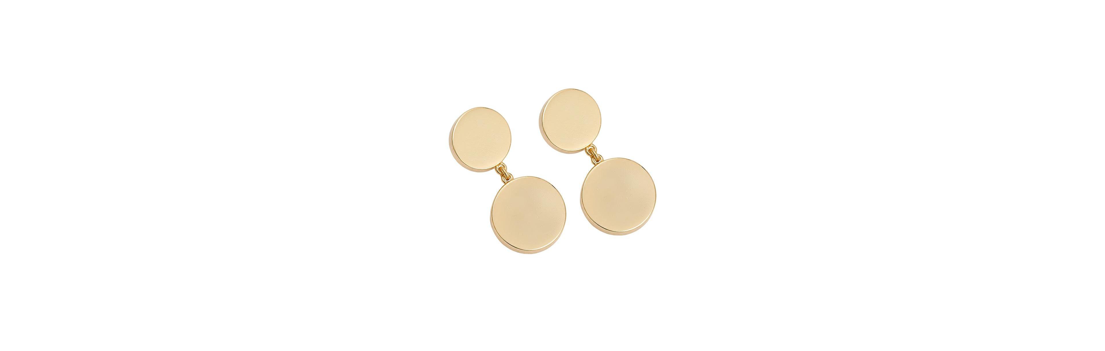 Sohi Women's Gold-Tone Minimalist Double Disc Drop Earrings