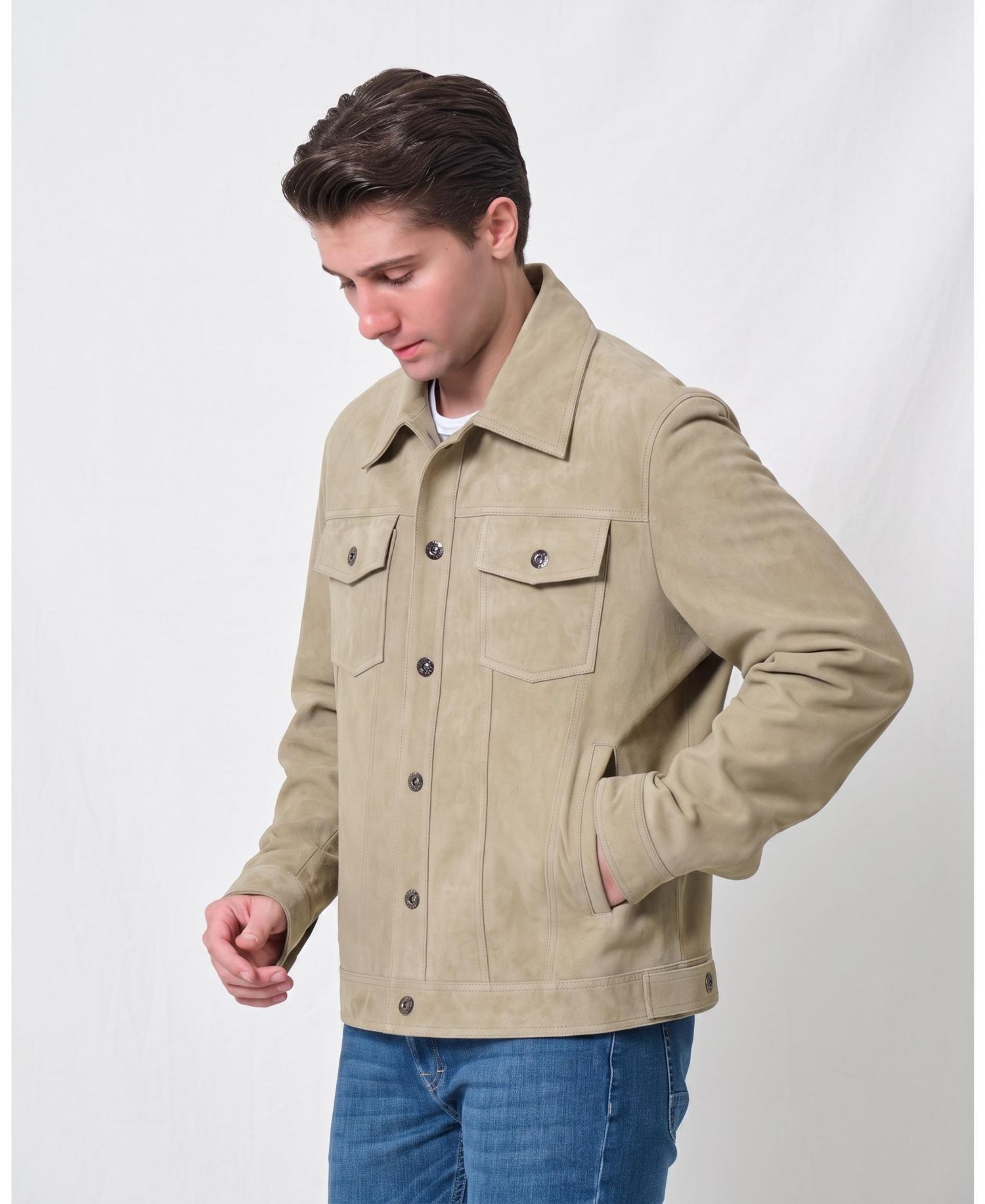 Men's Enzo Suede Shirt Jacket