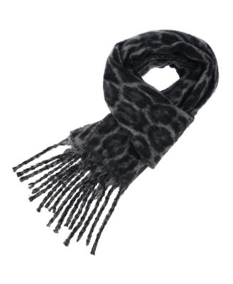 Brushed Woven Leopard Print Blanket Scarf