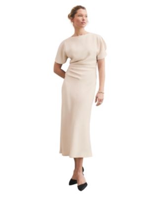Women's Salerno Boat-Neck Short-Sleeve A-Line Midi Dress