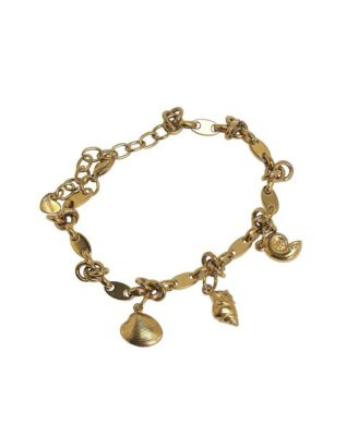 Women's Adjustable Gold-Tone Shell Charm Bracelet