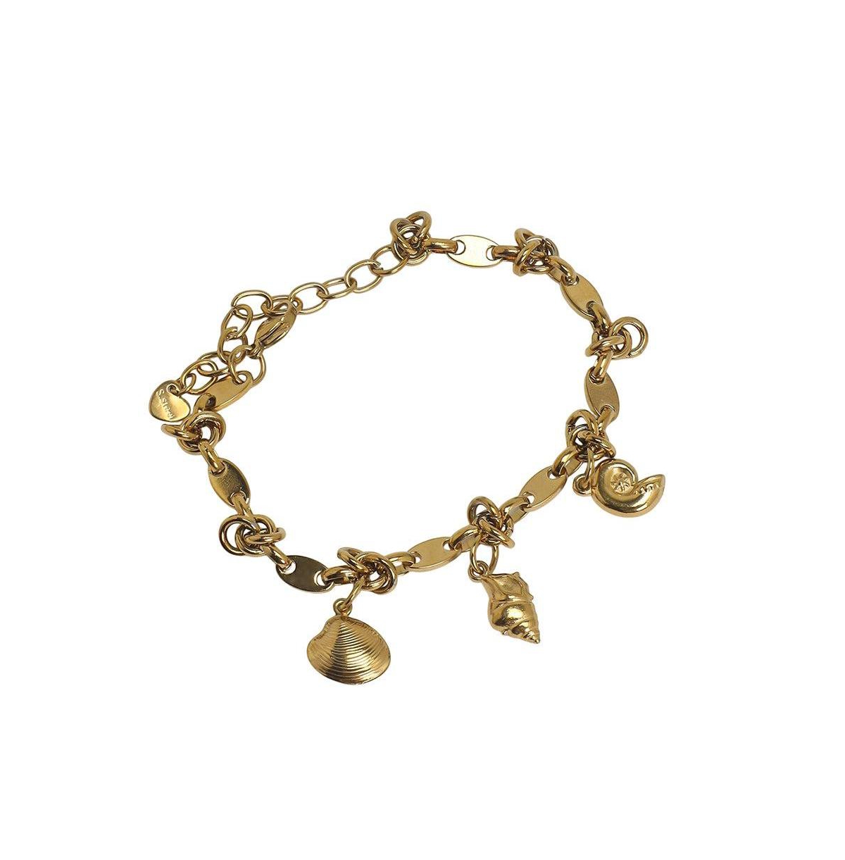 Sohi Women's Adjustable Gold-Tone Shell Charm Bracelet - Gold-tone plated finish.