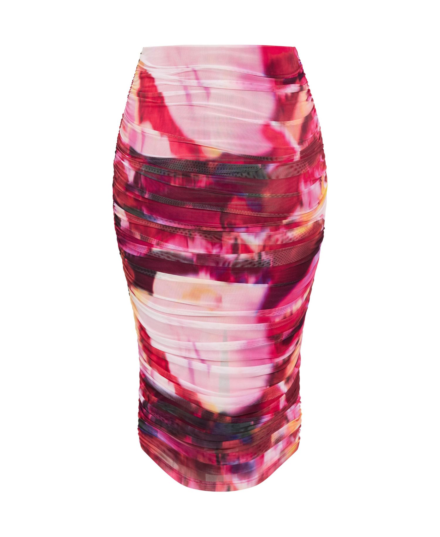Plus Size Livia High-Waisted Ruched Print Skirt