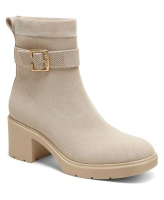 Women's Gisella Square-Toe Block Heel Water-Repellent Boots