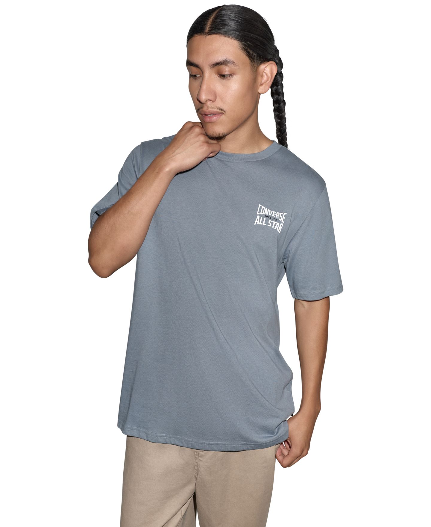 Мужская футболка Converse Star Studded Graphic Short-Sleeve, цвет: Серый — фото 3