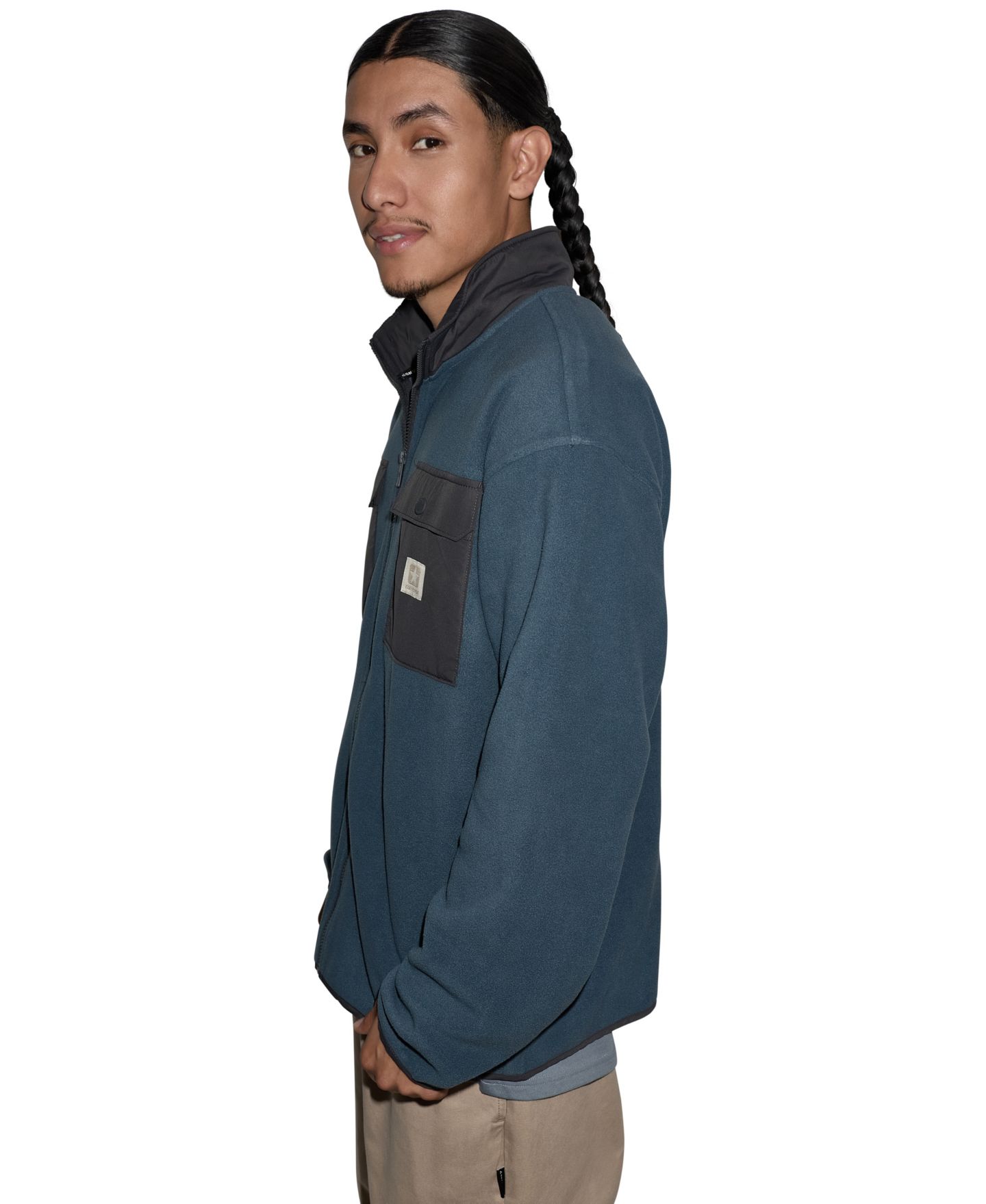 Мужская толстовка Converse Remix Sherpa Full Zip Mock Neck Fleece, цвет: Железный — фото 3