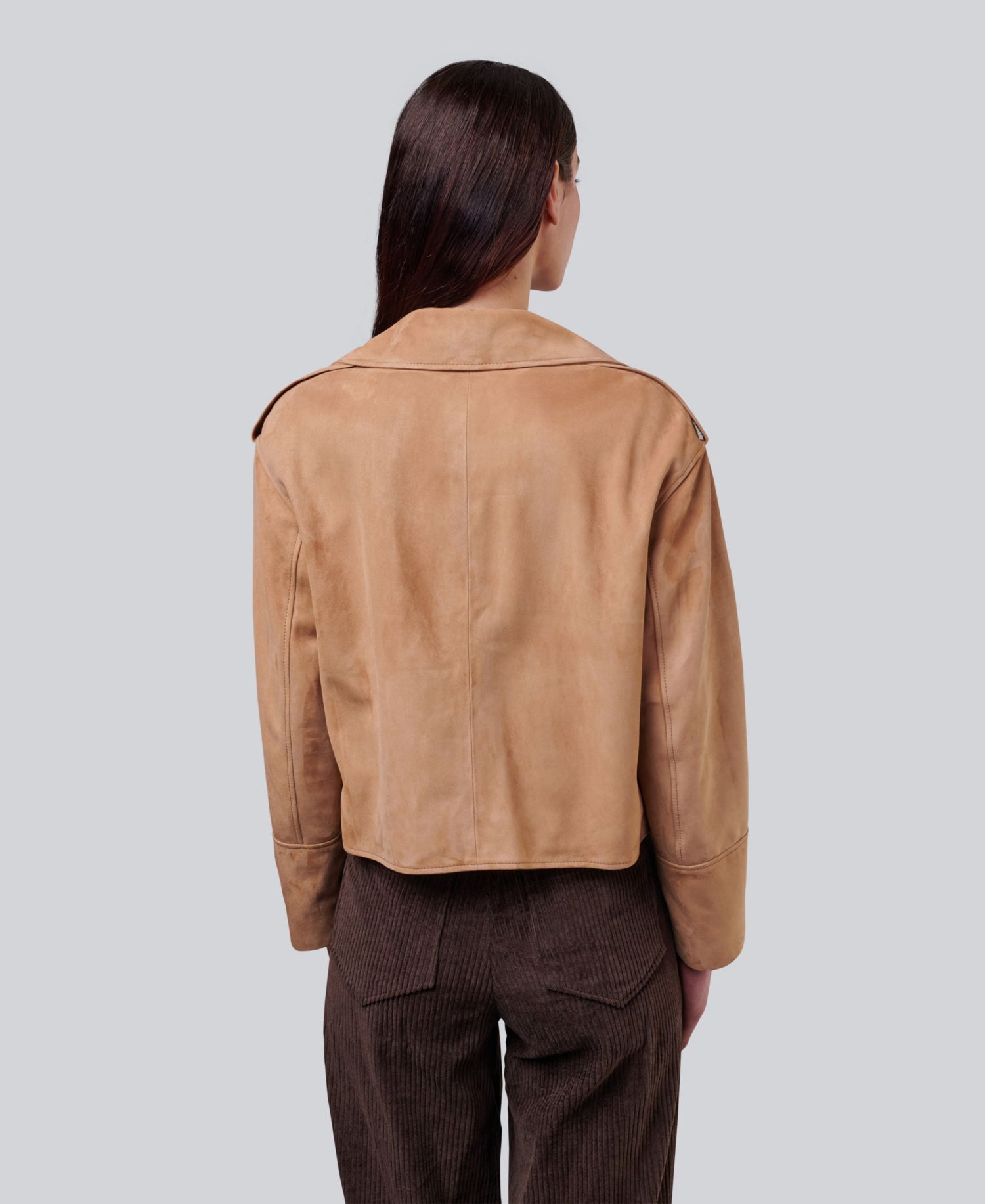 Women's Lydia Suede Cropped Trench-Style Jacket