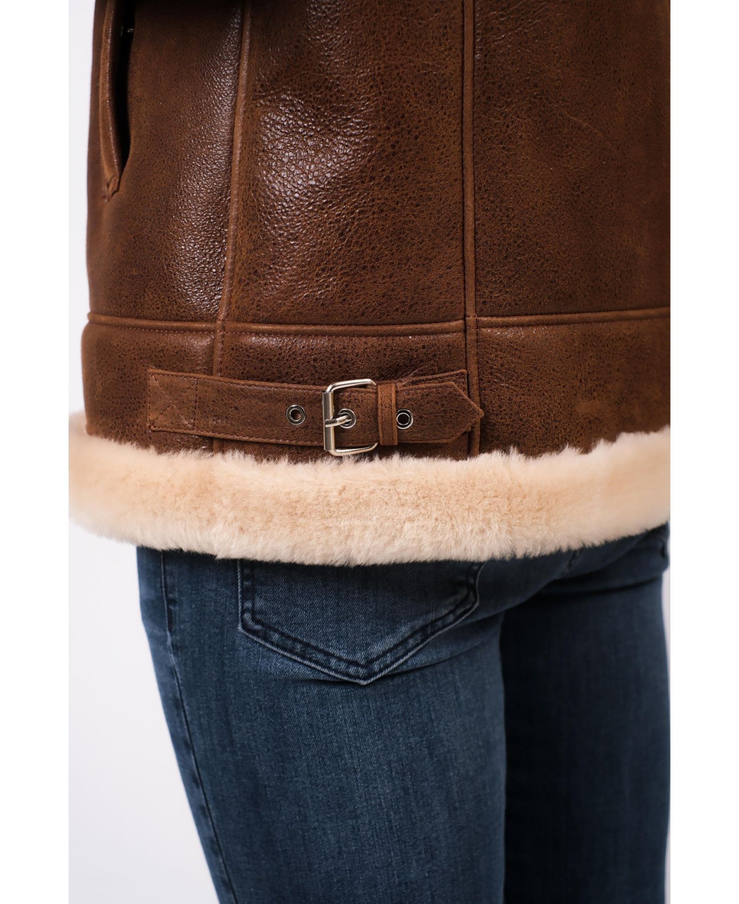 Men's Leather Shearling Aviator Jacket