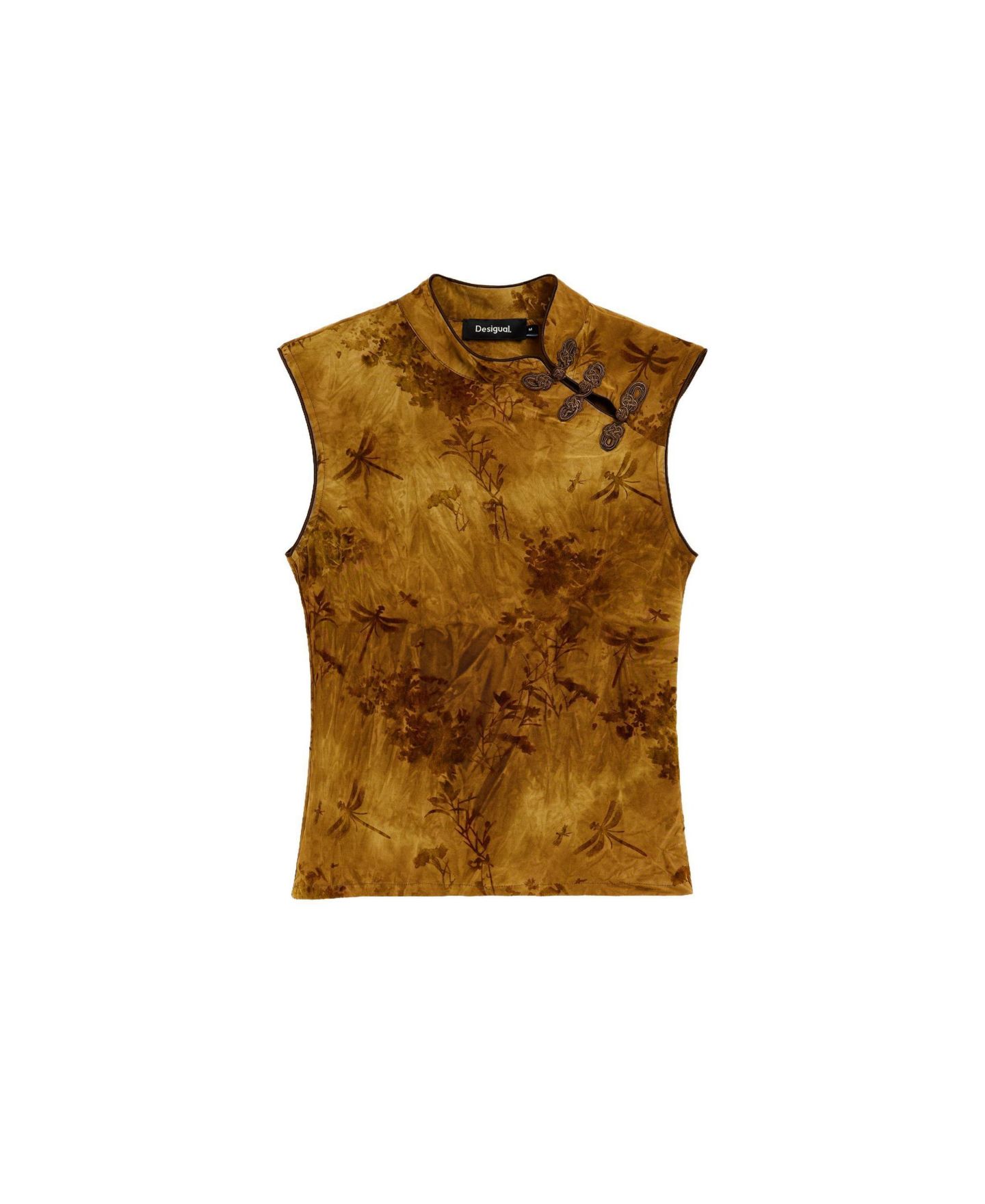 Женский топ Desigual Floral-Print Sleeveless Crop, цвет: Коричневый — фото 5