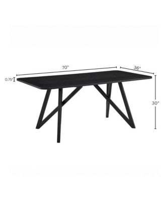 Axler 70-in Length Dining Table, Tripod-Cross Leg
