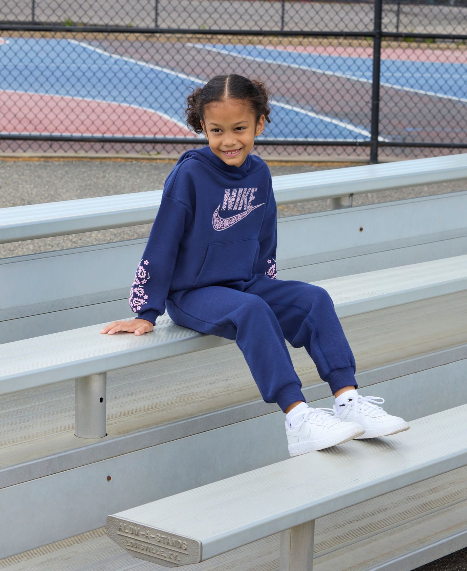 Girls' 2T-6X Retro Remix Long-Sleeve Hoddie and Joggers, 2-Piece Set