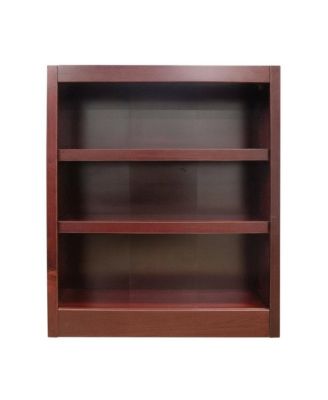 Cherry Finish Single Bookcase, Adjustable and Fixed Shelves, Living Room Storage