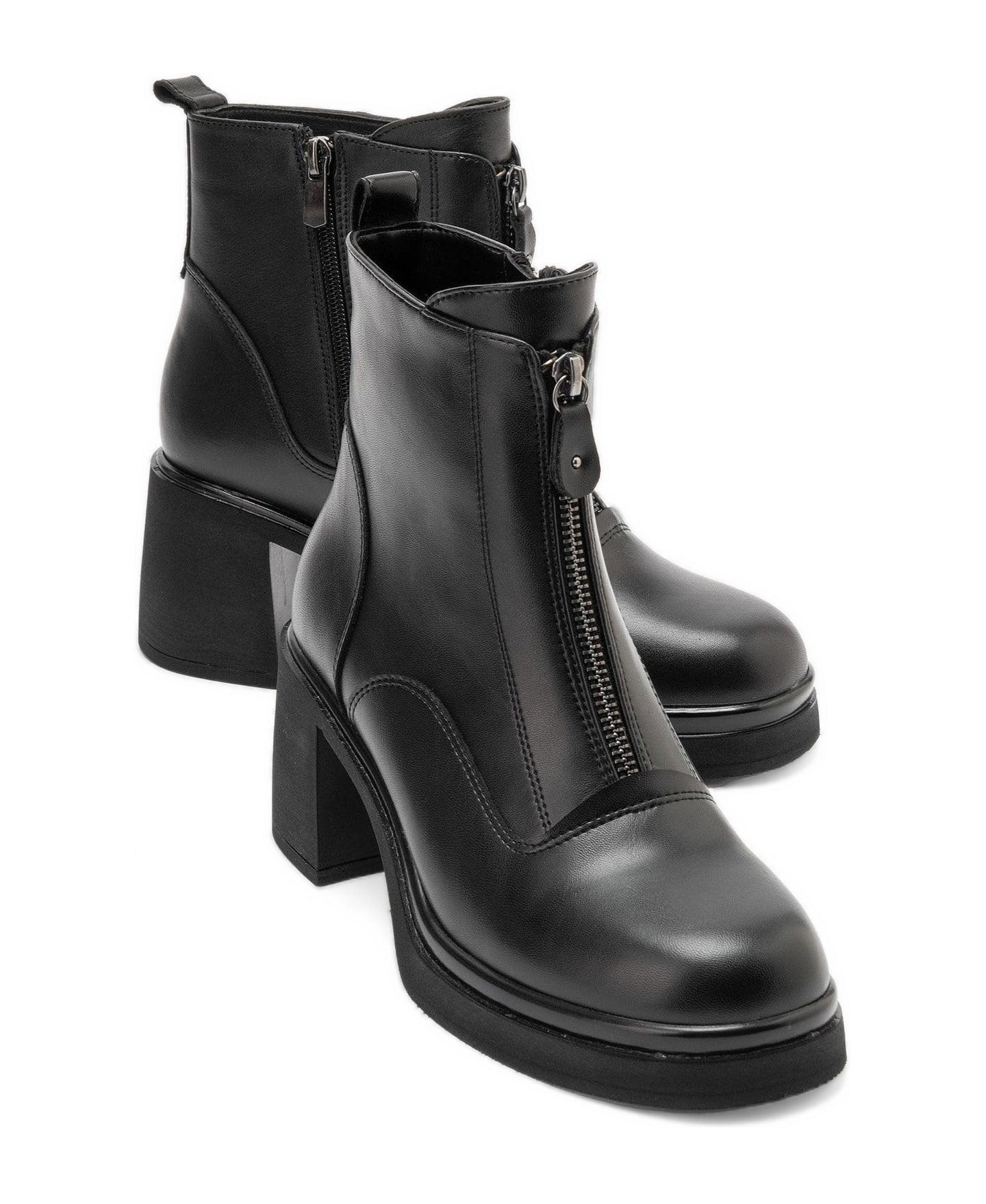 Женские ботинки Forever & Always Shoes Stena Block Heel Round-Toe, цвет: Чёрный — фото 3