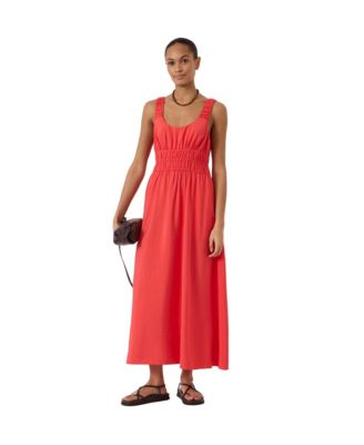 Women's Air Flow Gathered Straps Maxi Dress