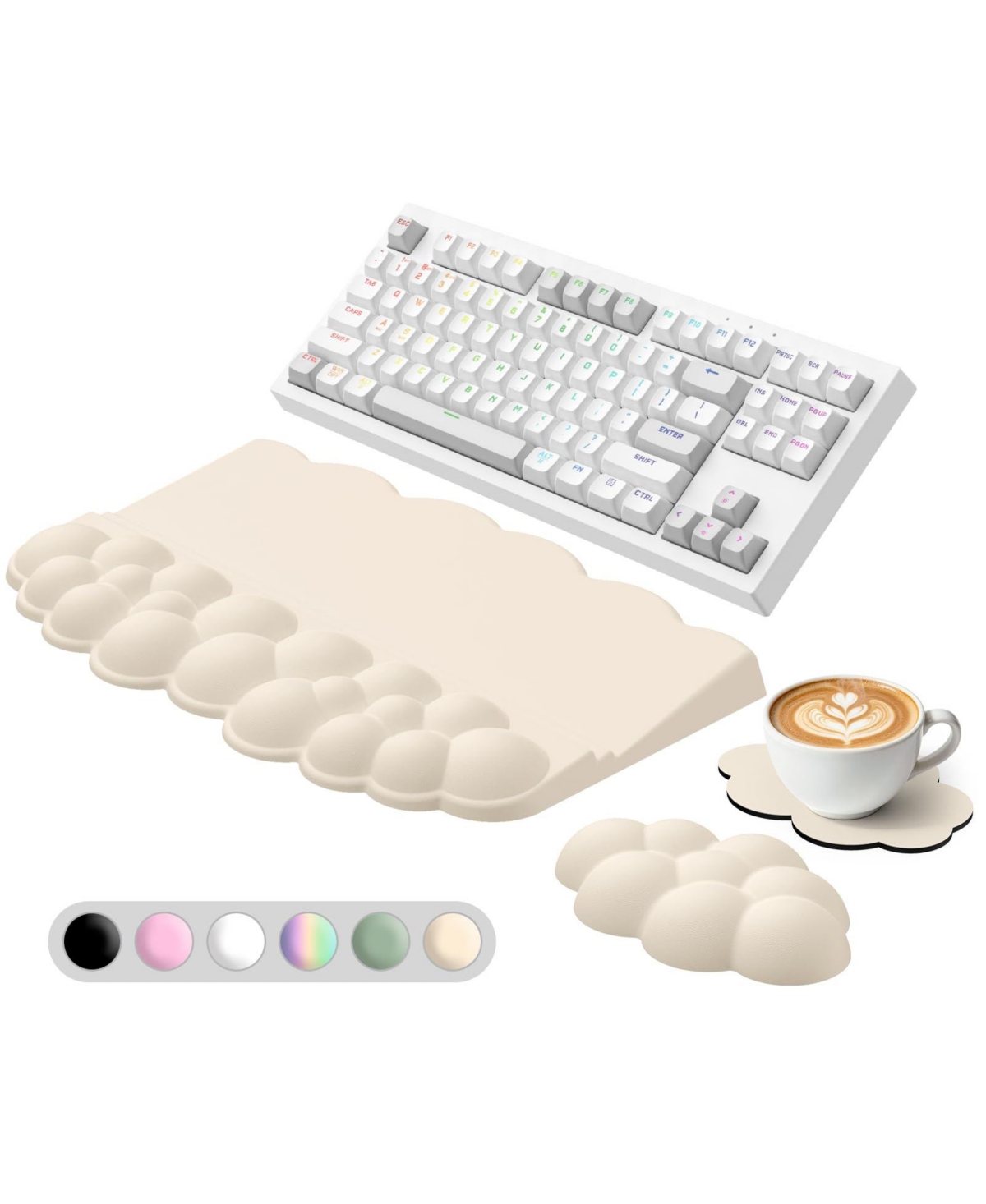 Lofree 2 1 Ergonomic Keyboard Stand Wrist Rest 3 Piece Desk Set Adjustable Angles Memory Foam