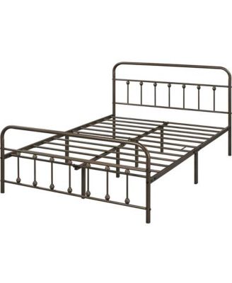Metal Bed Frame with Headboard and Footboard for Bedroom