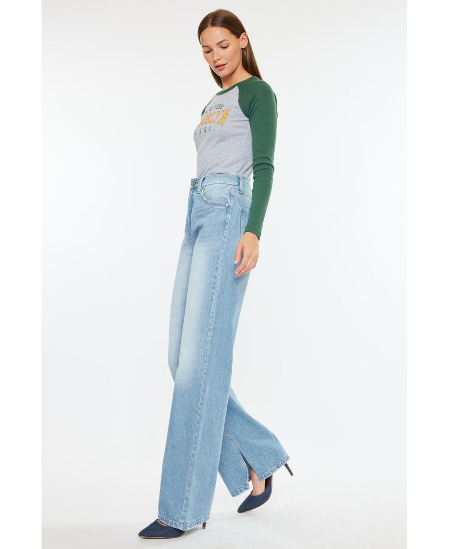 Women's Janna High-Rise Light-Wash Wide-Leg Jeans