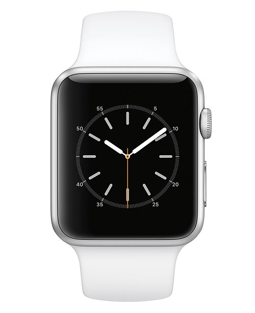 Apple Watch Series 1 42mm Silver-Tone Aluminum Case with White Sport ...