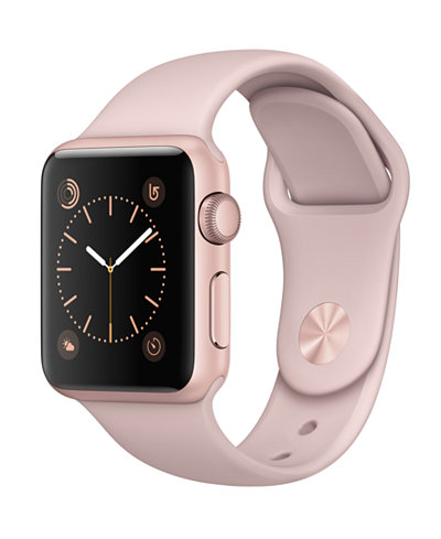 Apple Watch Series 1 38mm Rose Gold-Tone Aluminum Case with Pink Sand Sport Band