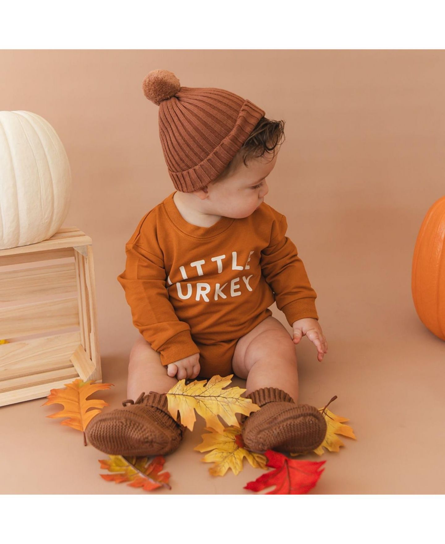 Комбинезон Sweet Wink Little Turkey Long-Sleeve Sensory-Friendly для мальчиков-малышей, цвет: Оранжевый — фото 4