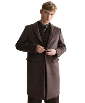 Men's Wool-Blend Classic-Fit Notched Lapel Coat