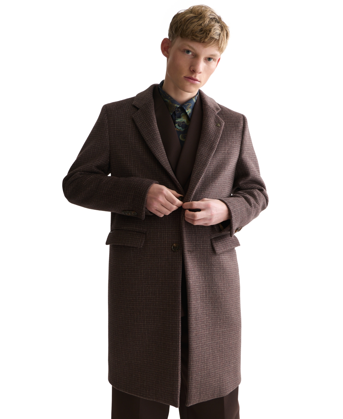 Scotch & Soda Men's Wool-Blend Classic-Fit Notched Lapel Coat