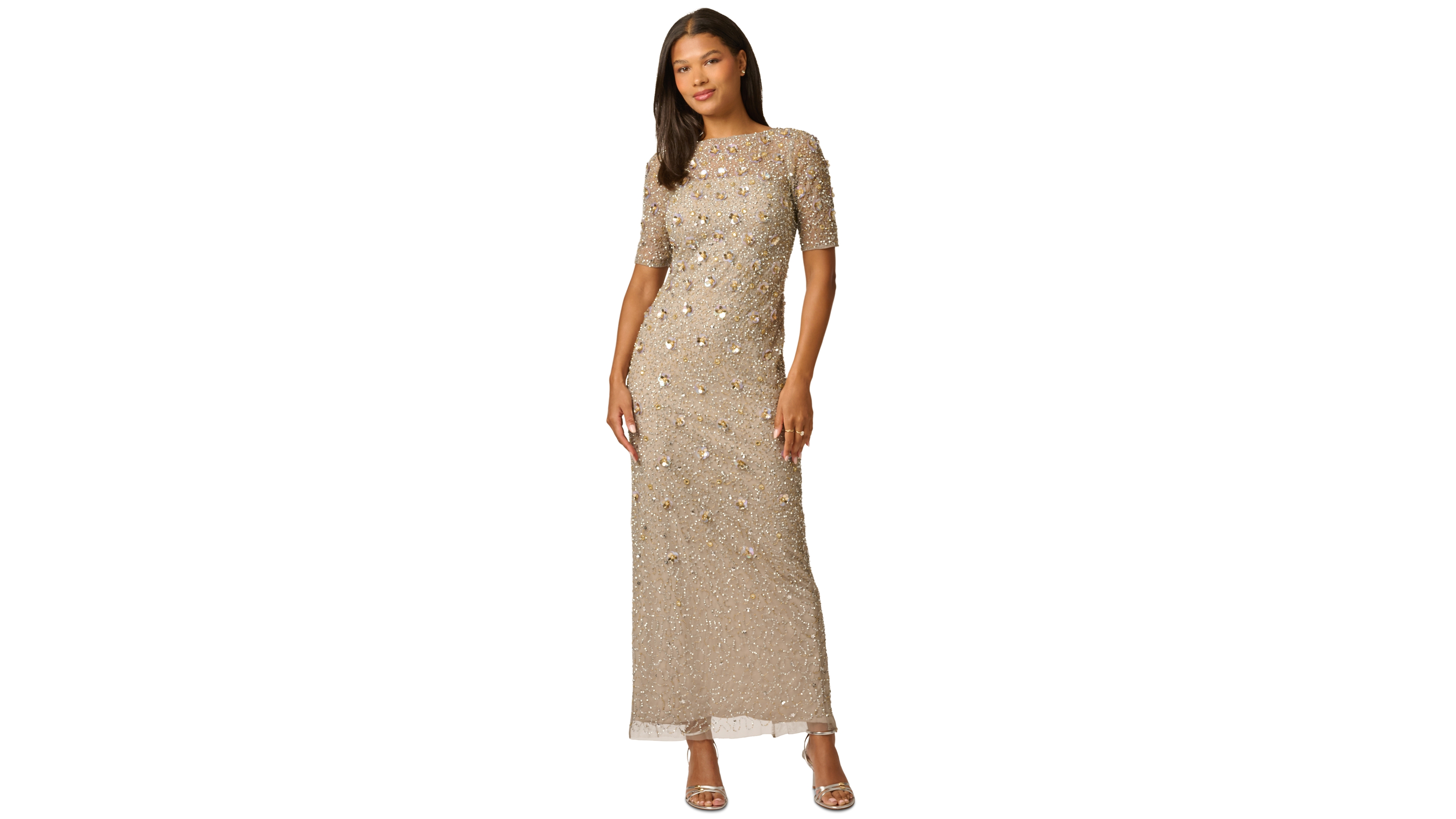 Adrianna Papell Embellished Floral Sheath Dress