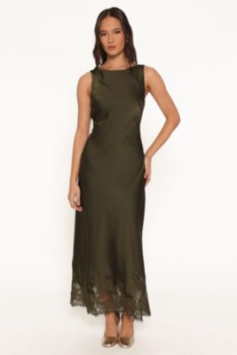 Women's Honey Cowl-Back High-Neckline Maxi Dress