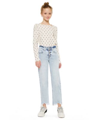 Girls' 4-16 Maggy High-Rise Cropped Straight Jeans
