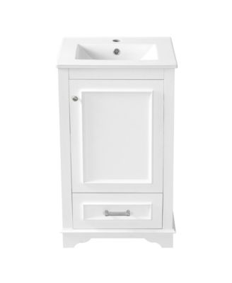 20 Inch Bathroom Vanity with Ceramic Sink One Drawer Freestanding Soft Close Door Adjustable Shelf Modern Style