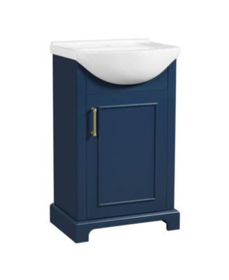 20 Inch French Style Bathroom Vanity with Ceramic Sink Freestanding Soft Close Door Bulged Basin