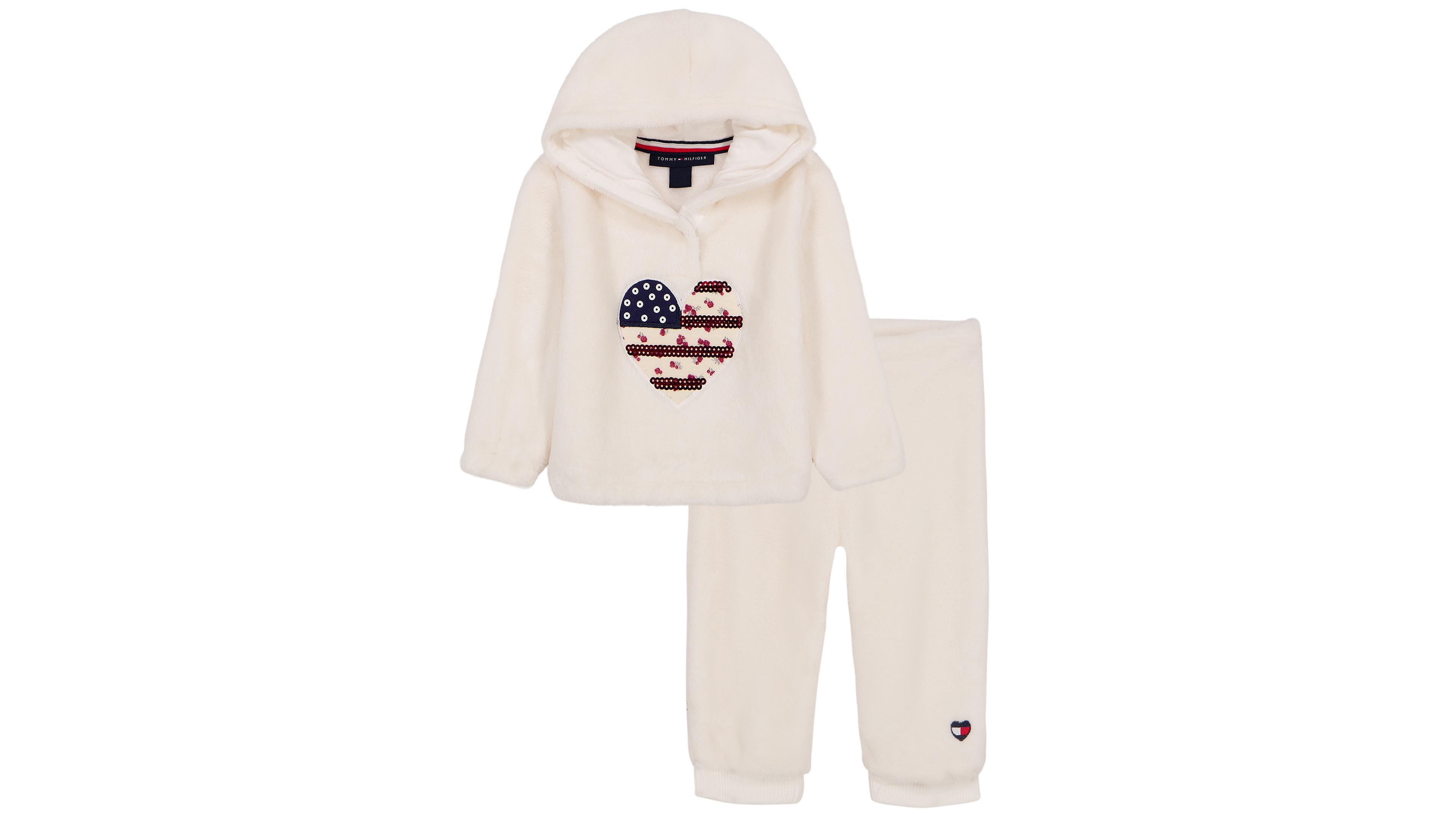 Tommy Hilfiger Baby Girls' Sherpa Hooded Jacket and Joggers, 2-Piece Set