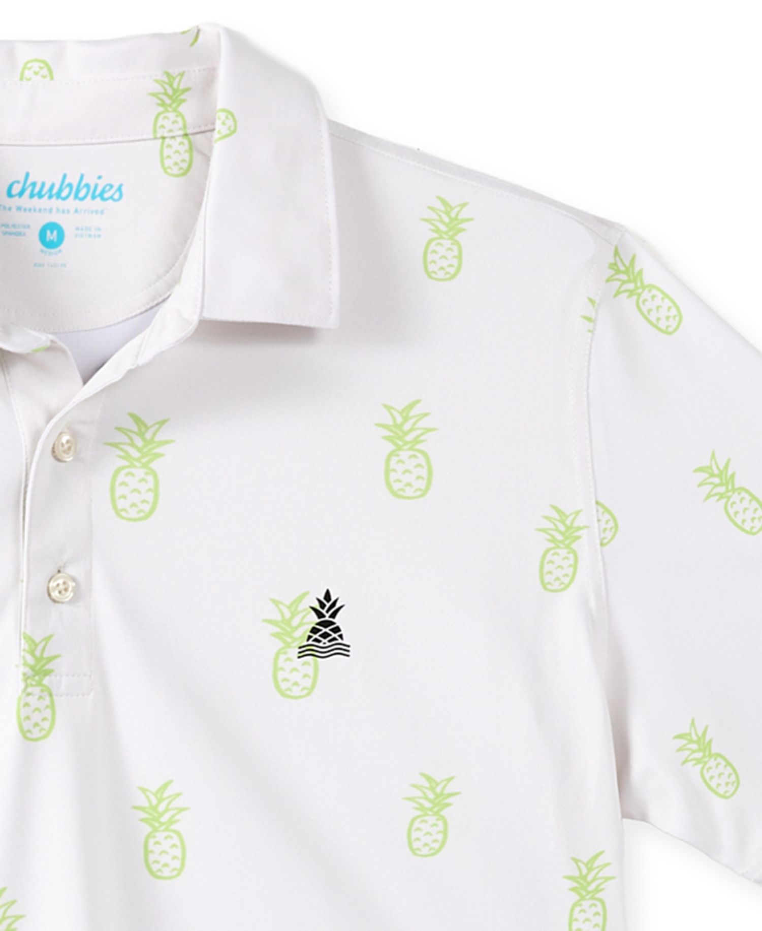 Men's Nightfruit Short-Sleeve Pineapple-Print Polo Shirt